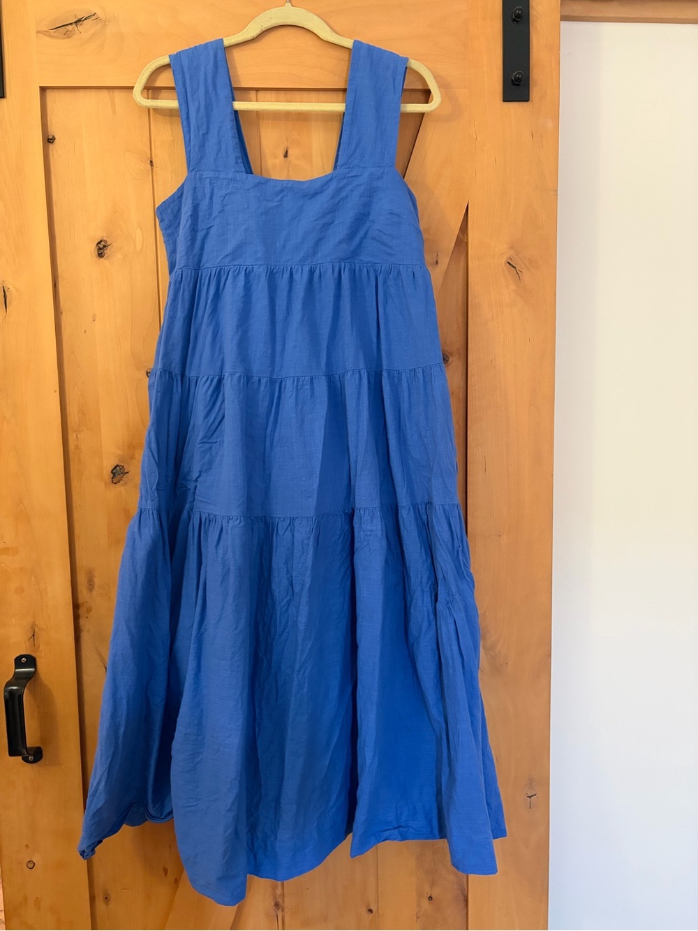 Carly Jean Los Angeles Royal Blue Tiered Midi Dress 100% cotton dress